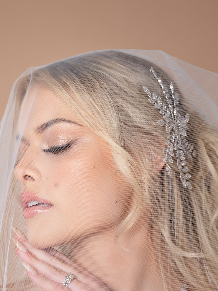 LUCY Swarovski Bridal Hair Comb, Swarovski Hair Wings