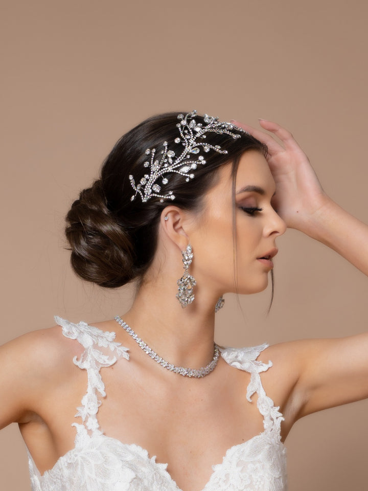 MAYA Stunning Swarovski Bridal Headband Gorgeous Details