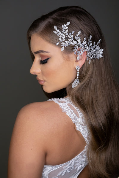 Vintage Couture Side-Accented Crystal Bridal Headband Headpiece - Elegant  Bridal Hair Accessories