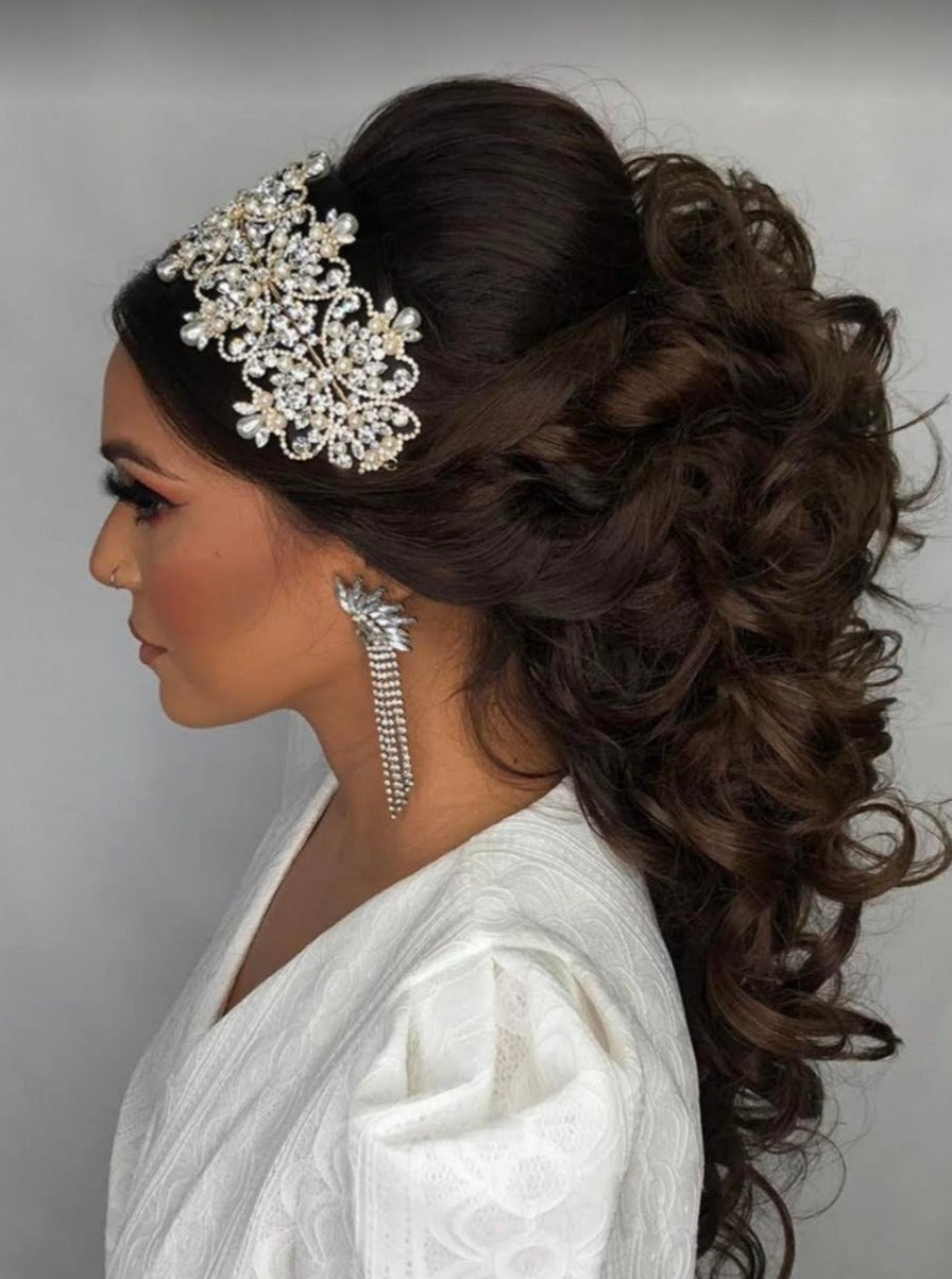 SAVANAH Swarovski Bridal Headband & Pearls Headpiece