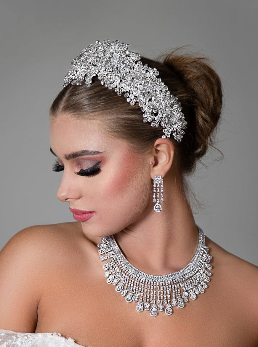 SORAYA Bridal Swarovski Headpiece with Luxurious Crystals