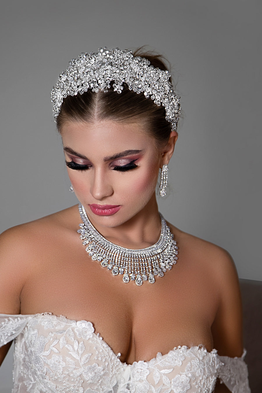 SORAYA Bridal Swarovski Headpiece with Luxurious Crystals