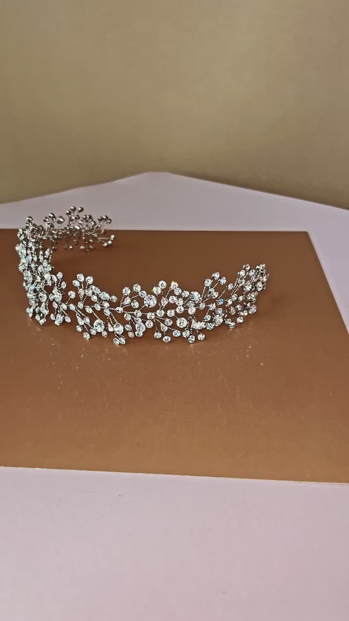 MARIT Swarovski Bridal Headpiece With Stunning Shine