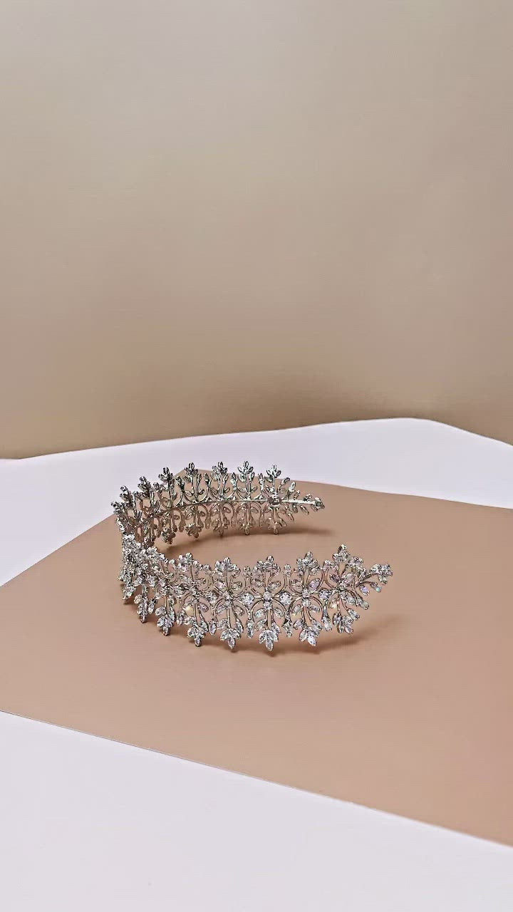 LALASA Wedding Headband, Swarovski Headpiece