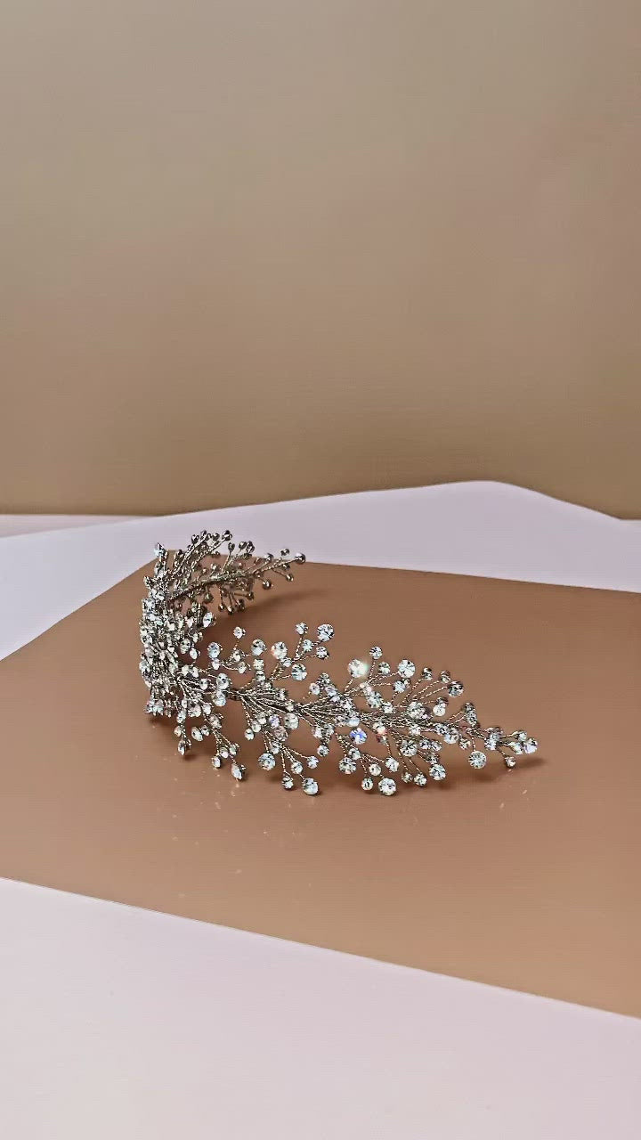 BRIELLE Swarovski Bridal Headpiece With Stunning Shine