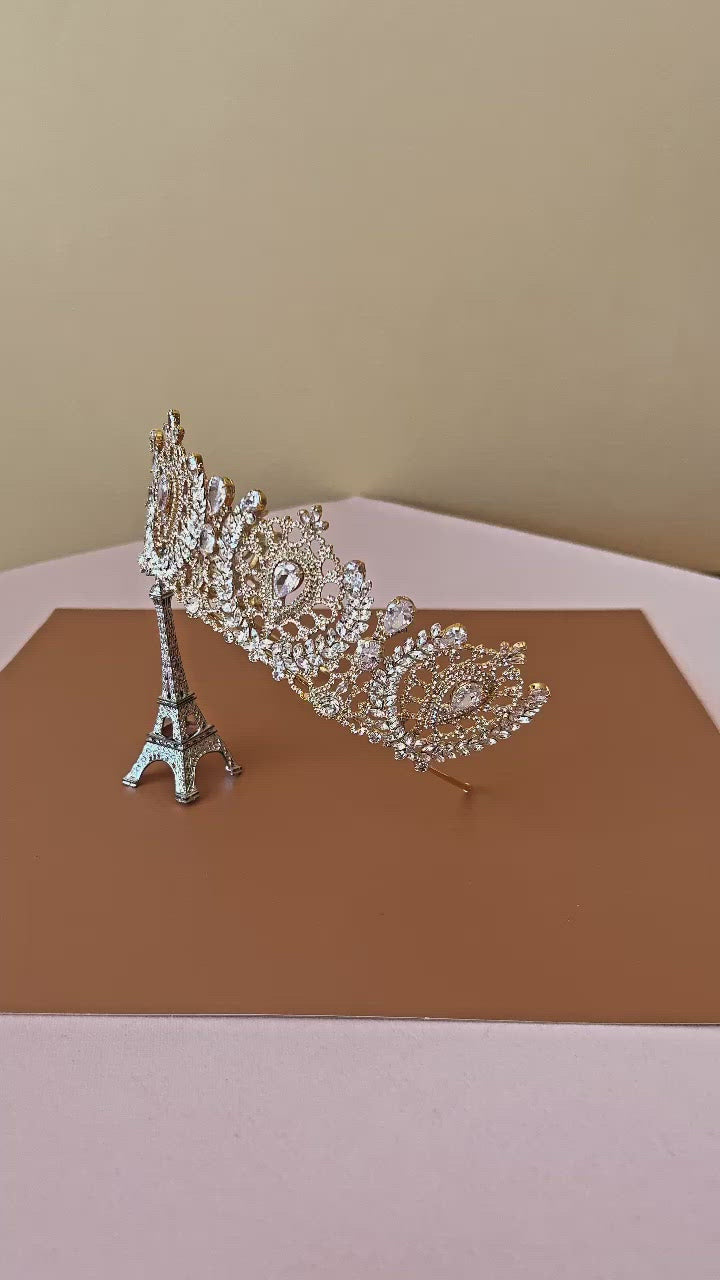 ANGELIKA Bridal or Quinceanera Crown with Swarovski Crystals