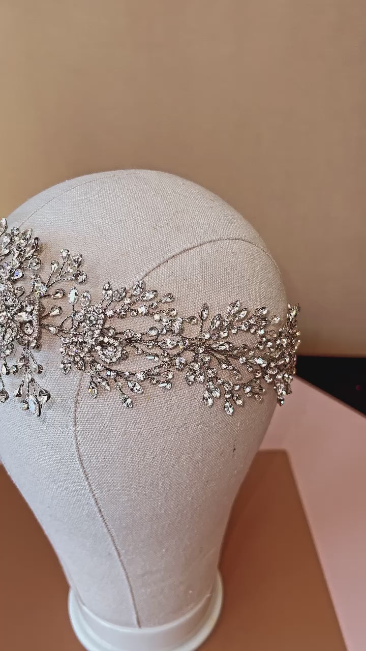 JOVANNA-PEARLS with Swarovski Luxurious Headpiece / Halo Design