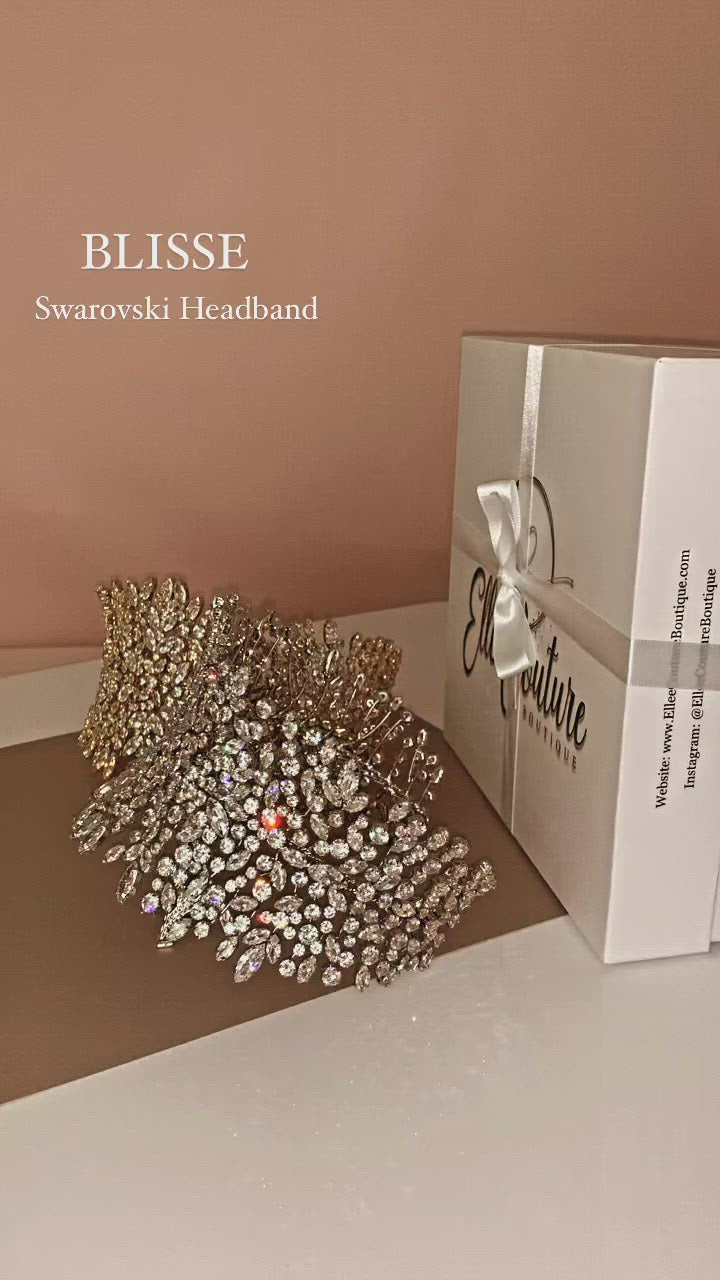 BLISSE Most Luxurious Swarovski Bridal Headpiece,