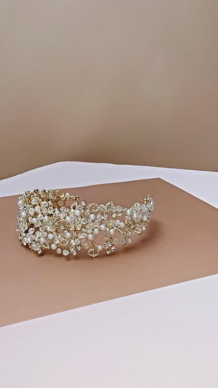 PEARL Wedding Headband, Swarovski & Pearls Headpiece