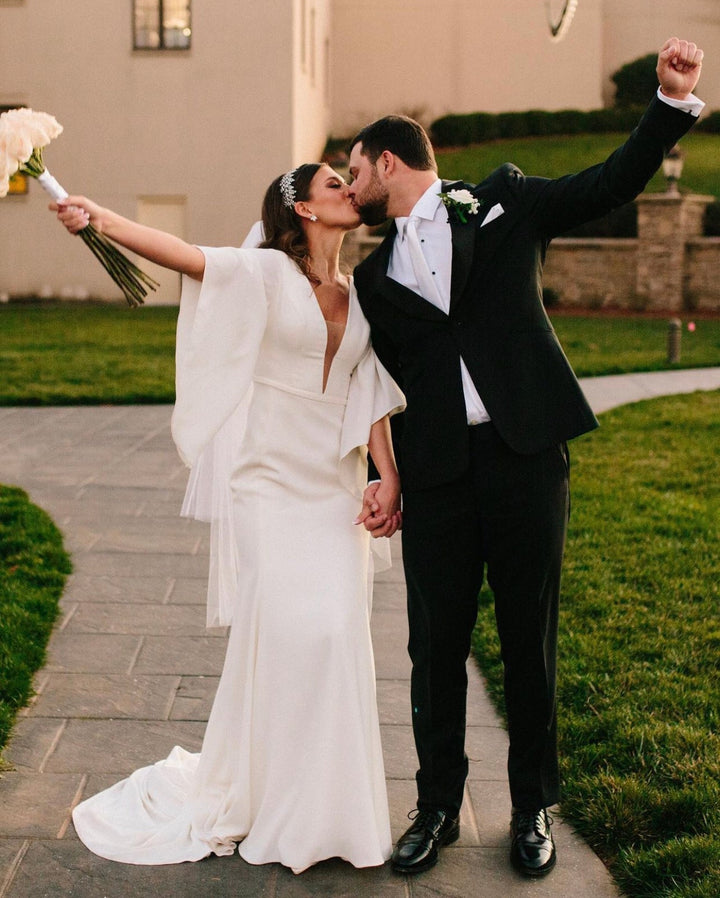 Ellee Real Bride Adorned with FIONA Swarovski Bridal Headband