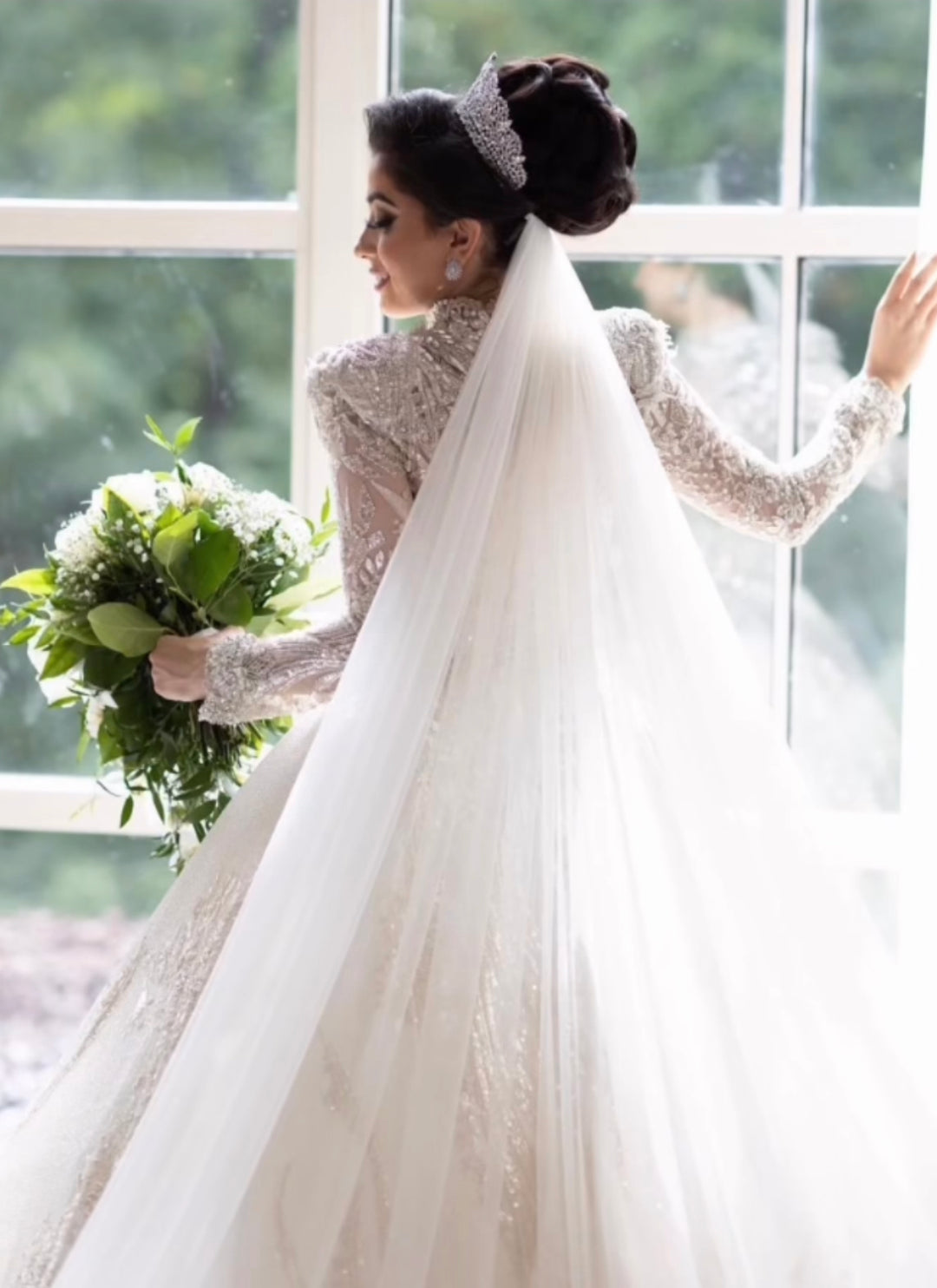 Ellee Real Bride Adorned with GEORGIAN Swarovski Bridal Crown