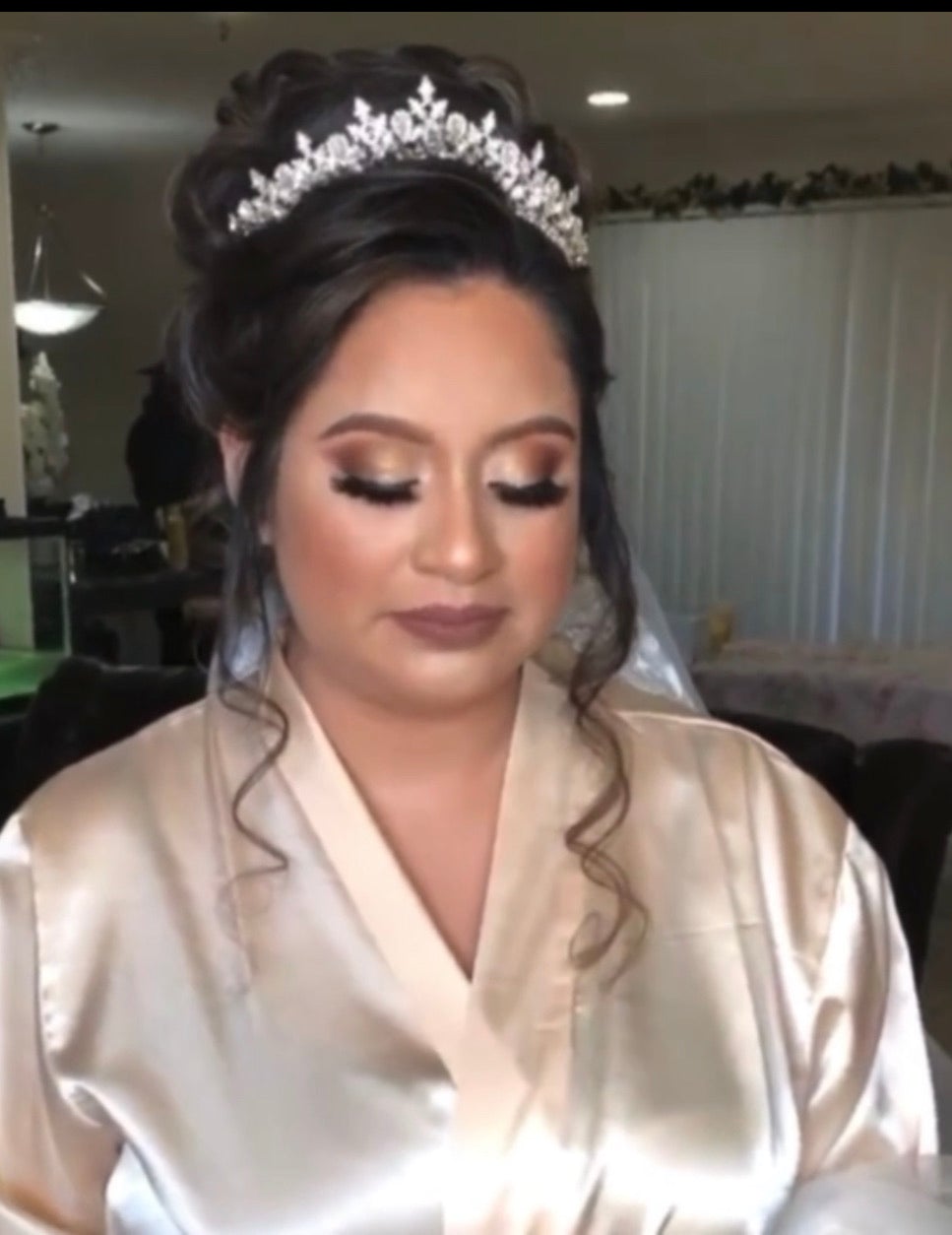 Ellee Real Bride Adorned with GEMNA Swarovski Luxurious Wedding Tiara 3D Luxury