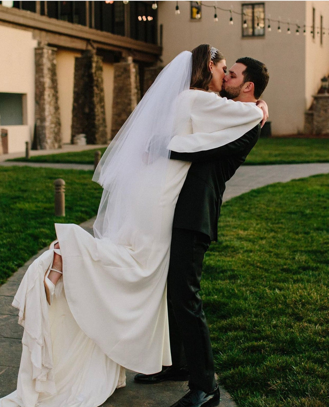 Ellee Real Bride Adorned with FIONA Swarovski Bridal Headband