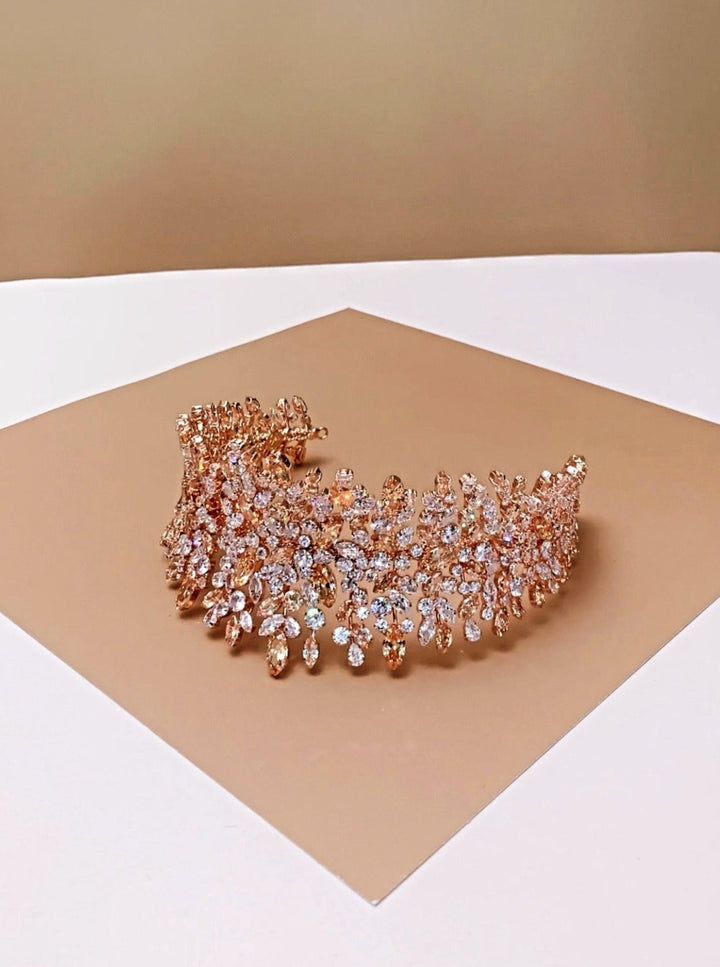 Rose gold headband Wedding hair selling headband Side Bridal headband Gold Wedding headband Rhinestone headband Simple headband Crystal headband