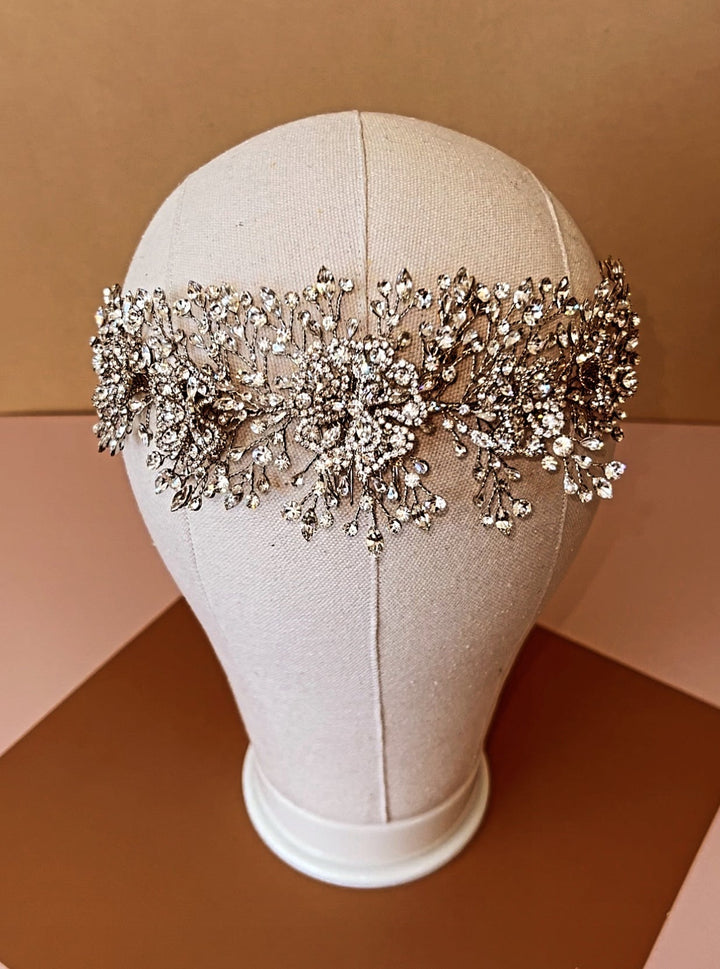 JOVANNA-PEARLS with Swarovski Luxurious Headpiece / Halo Design