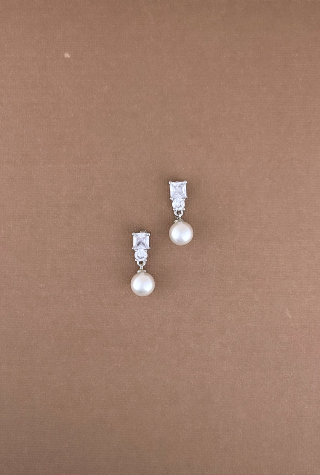 DARA Simulated Diamond and Pearl Earrings