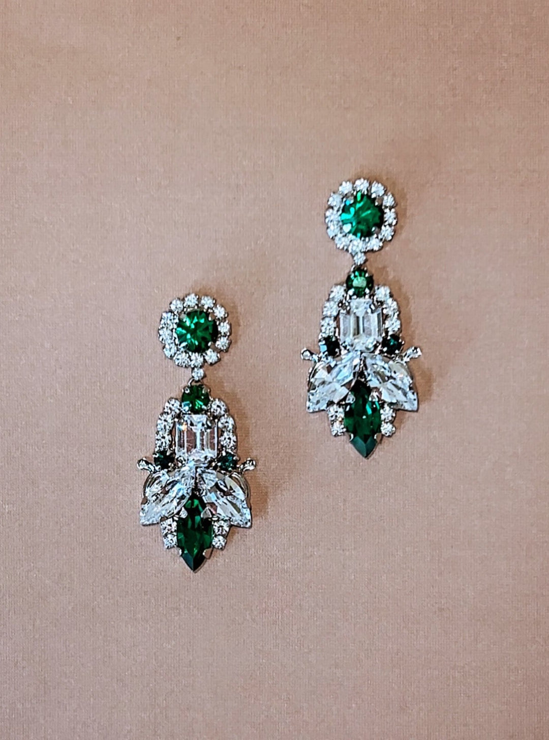 CEMILE-EMERALD Swarovski Statement Earrings