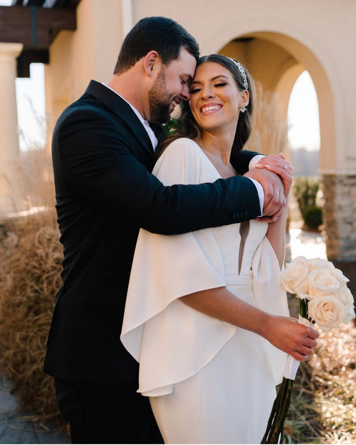 Ellee Real Bride Adorned with FIONA Swarovski Bridal Headband