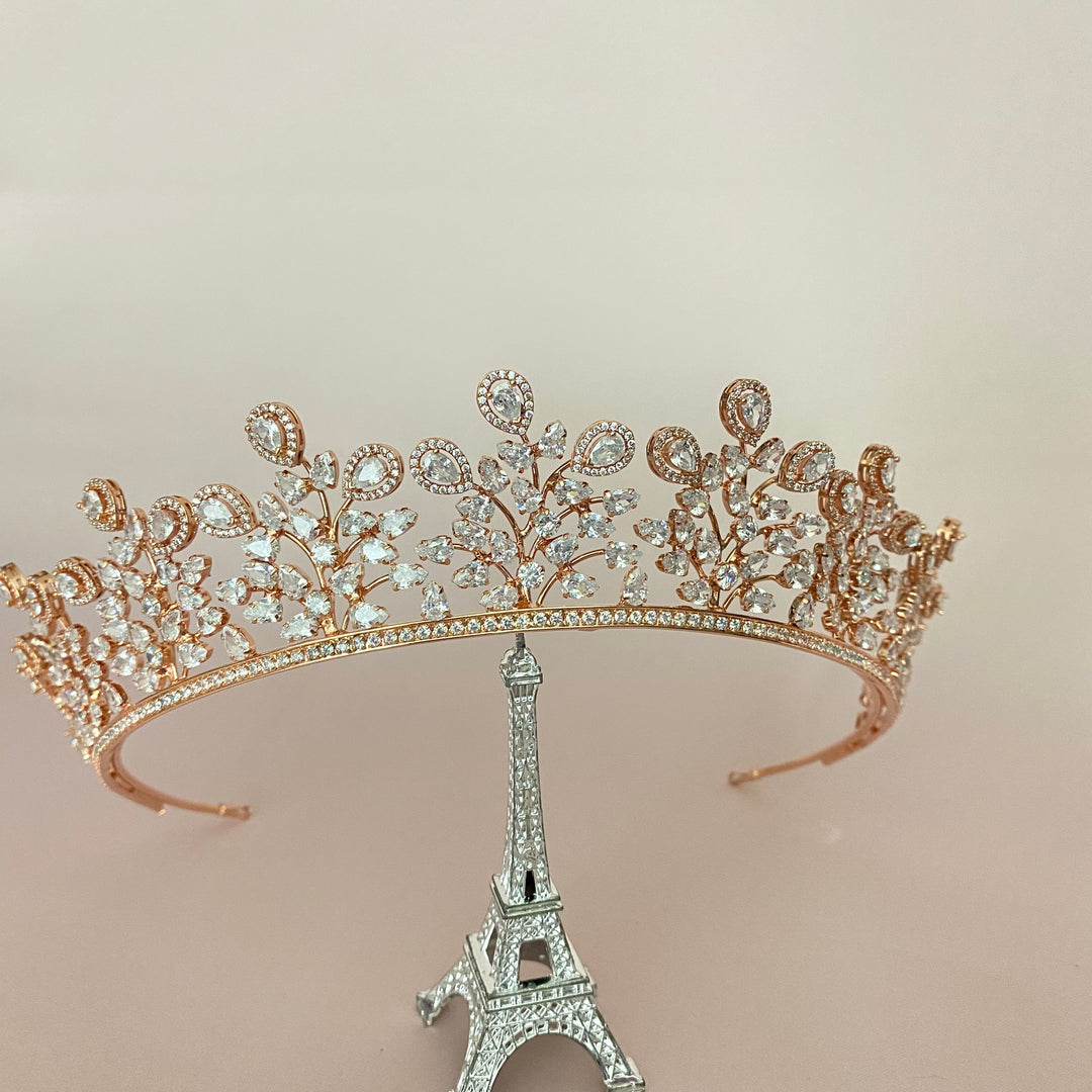 FAITH Rose Gold Swarovski Tiara, Gorgeous Bridal Crown