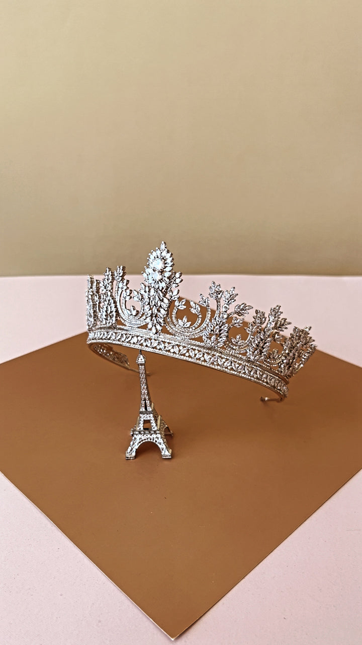 DIAMONIQUE Swarovski Crystals Bridal Crown and Tiara