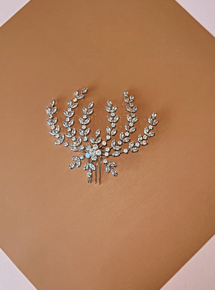 LUCIA Swarovski Bridal Hair Comb, Swarovski Hair Wings