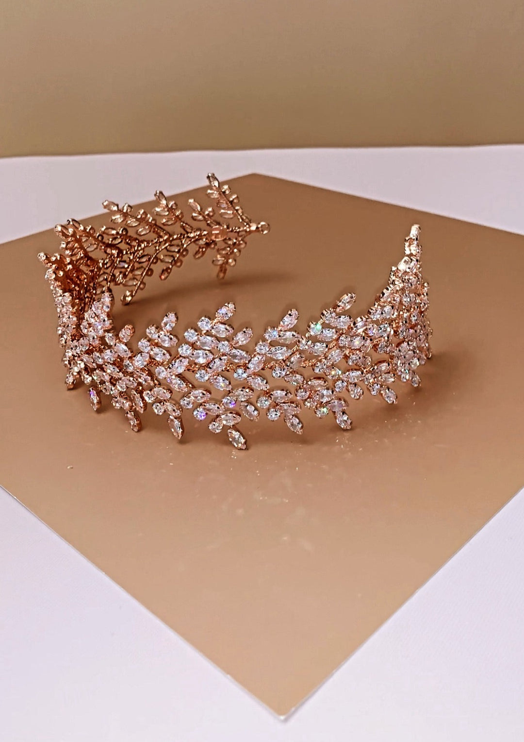 FIONA Rose Gold Swarovski Bridal Headband