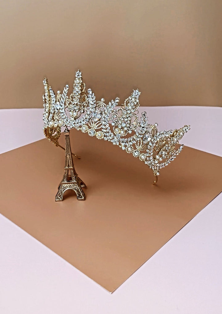 AURORA-PEARLS Swarovski Bridal Crown