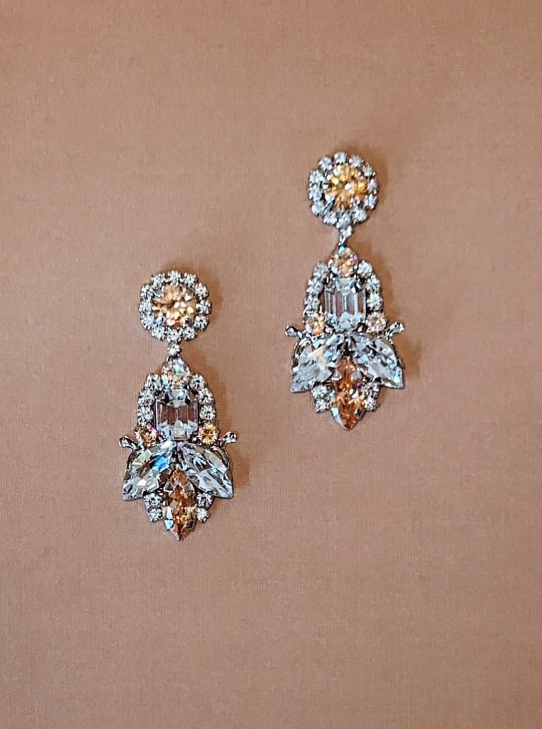 CEMILE-GOLD CRYSTAL Swarovski Statement Earrings