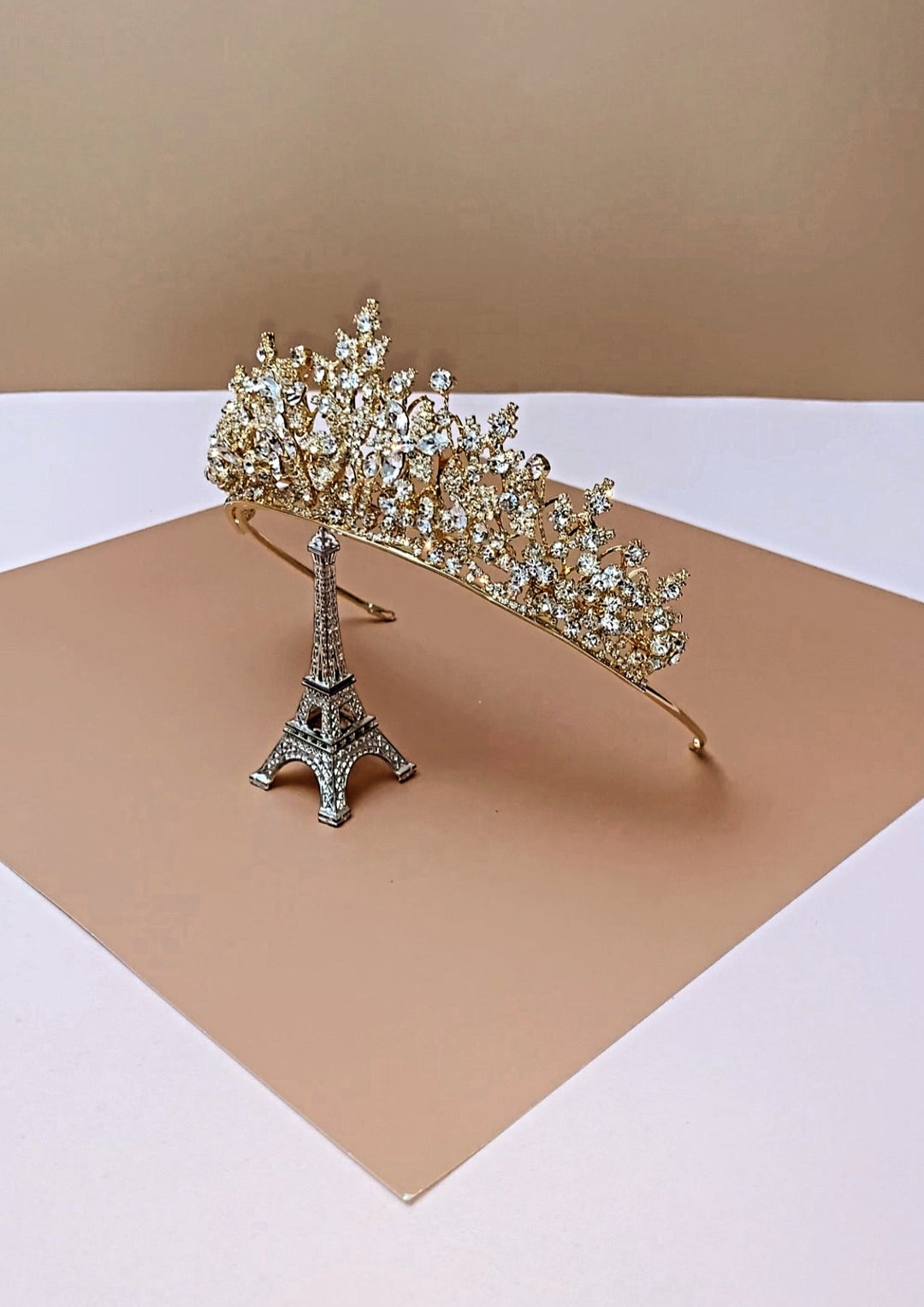 Ellee Real Bride Adorned with RENEE Princess Swarovski Wedding Tiara