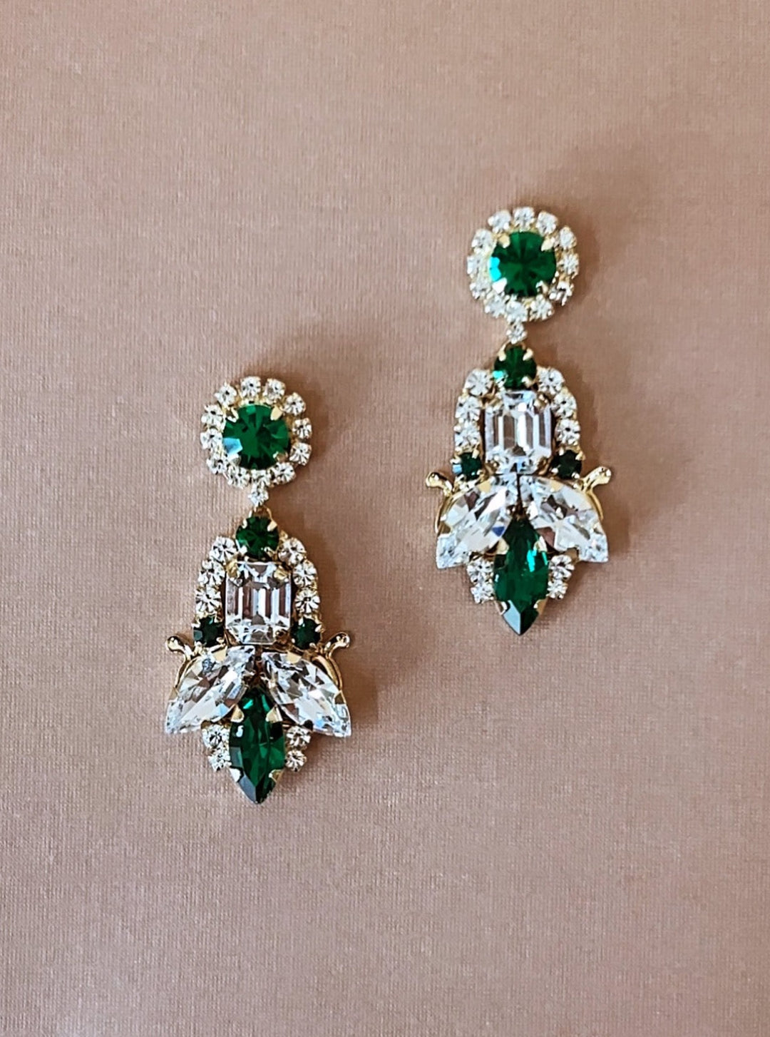 CEMILE-EMERALD Swarovski Statement Earrings