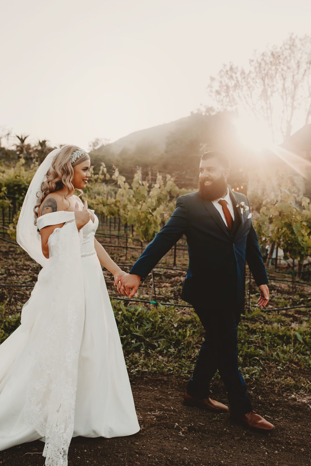 Ellee Real Bride Adorned with FIONA Swarovski Bridal Headband