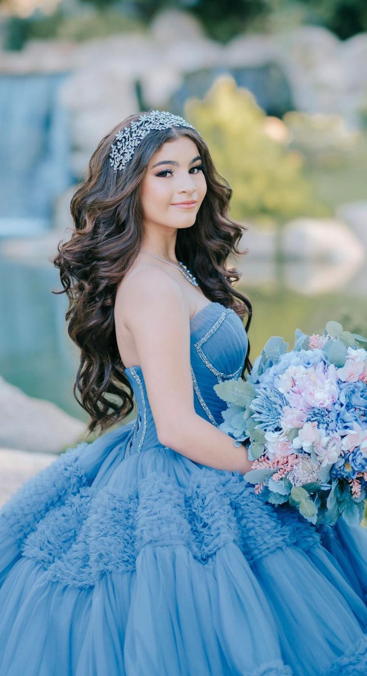 Ellee Real Quinceanera Adorned with ELIANNA Swarovski Bridal Headband