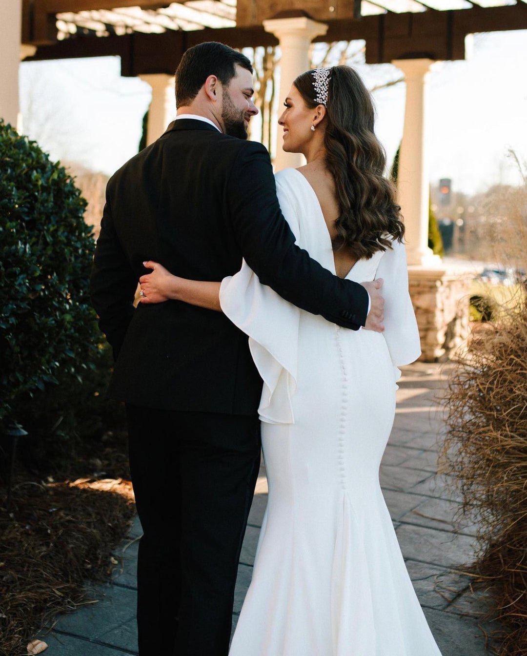 Ellee Real Bride Adorned with FIONA Swarovski Bridal Headband