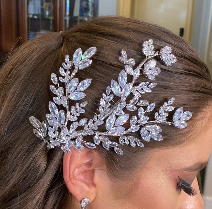 MISCHA Swarovski Bridal Hair Comb, Swarovski Hair Wings