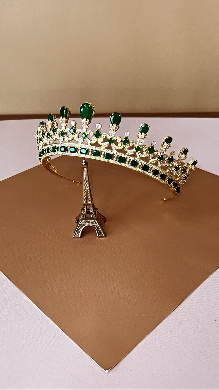 MAJESTIC EMERALD Green Swarovski Most Luxurious Royal Crown