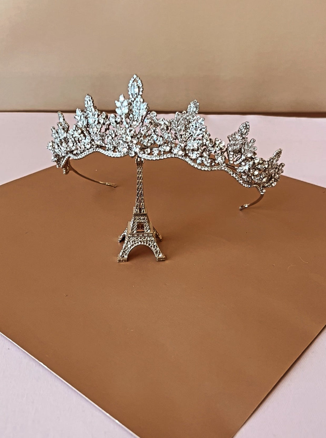 AMAL Luxurious 3-D Bridal Full Crown, Stunning Royal Wedding Crown