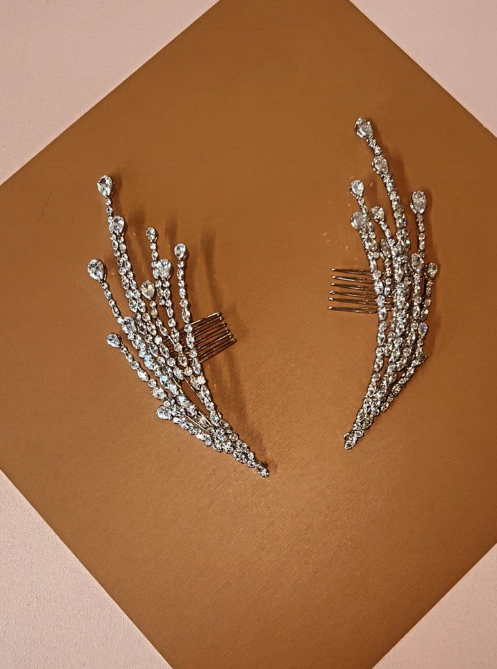 AMELIA Swarovski Hair Comb Wings