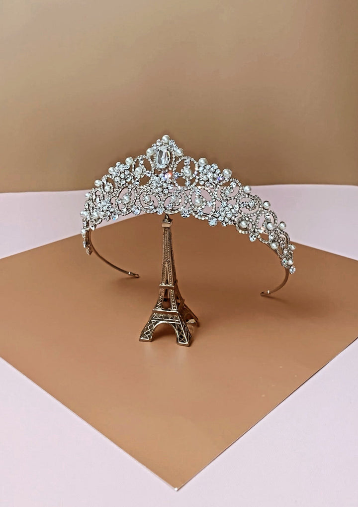 TATIANA-PEARLS Swarovski Bridal Crown, Wedding Tiara