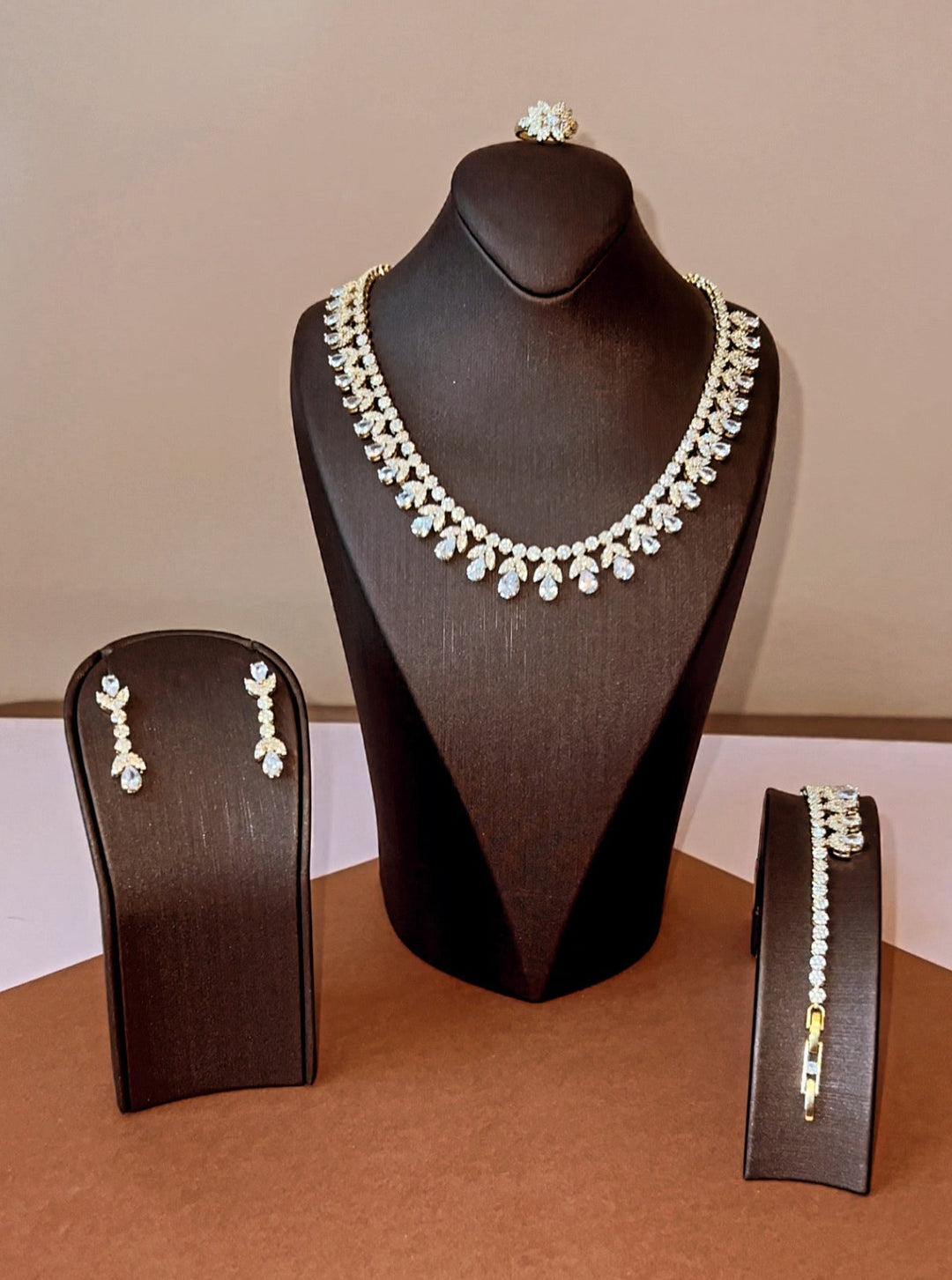 AMIRA Jewelry Set with Necklace, Bracelet, Tear Drop Earrings and Ring *Final Sale*