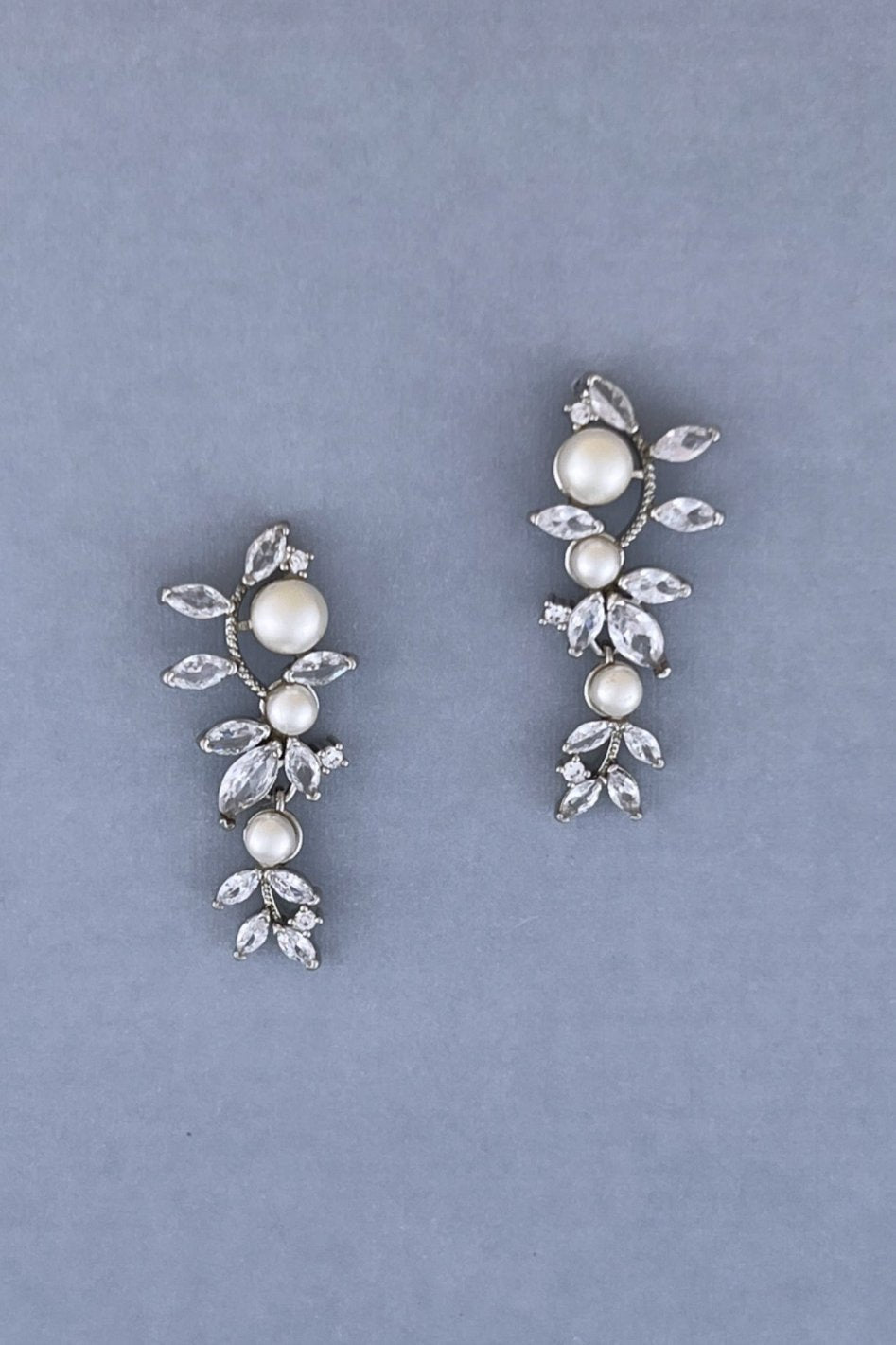 ANGEL LUXE Simulated Diamond and Pearl Earrings