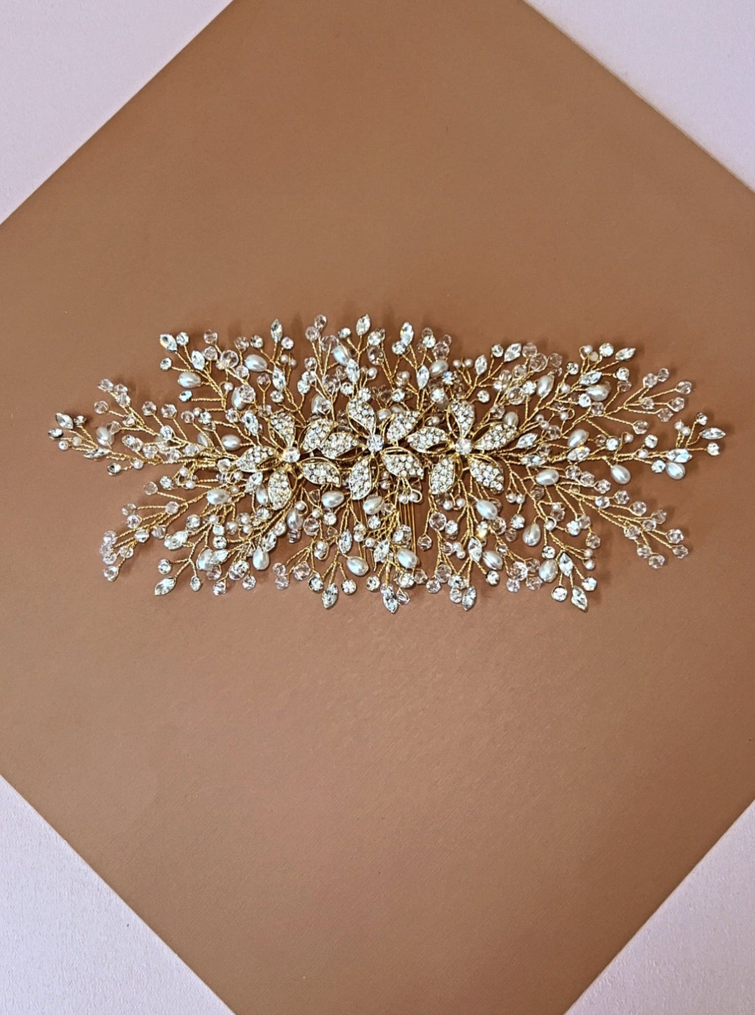 TIFFANY Swarovski Bridal Headpiece with Pearls and Crystals