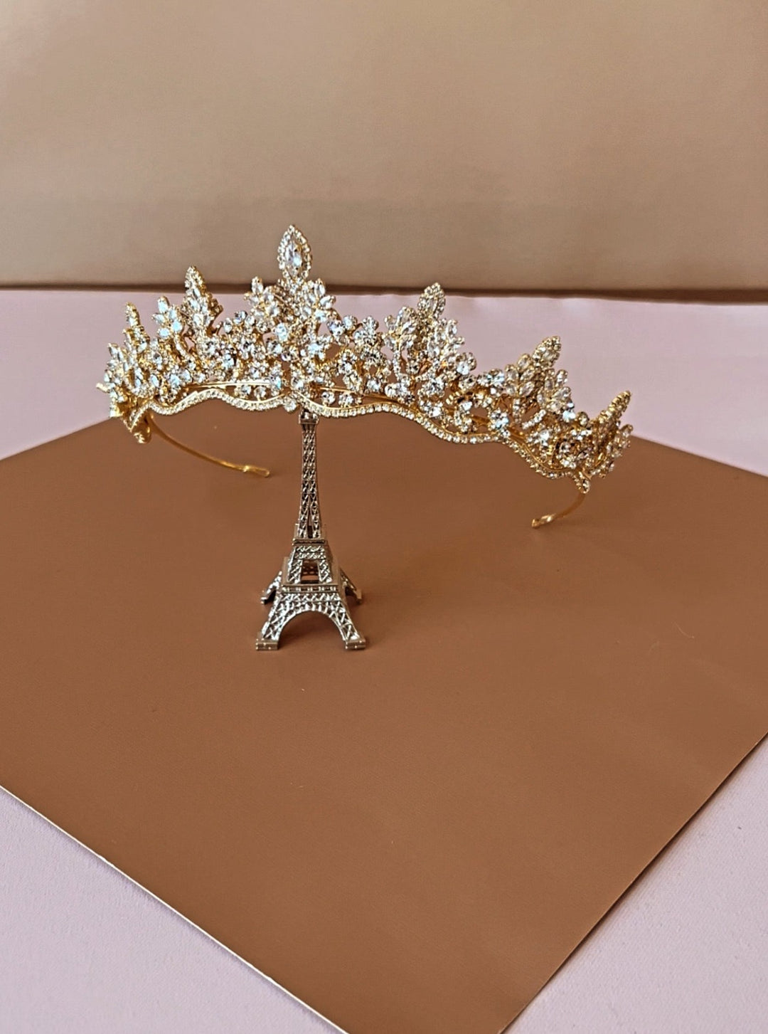 AMAL Luxurious 3-D Bridal Full Crown, Stunning Royal Wedding Crown