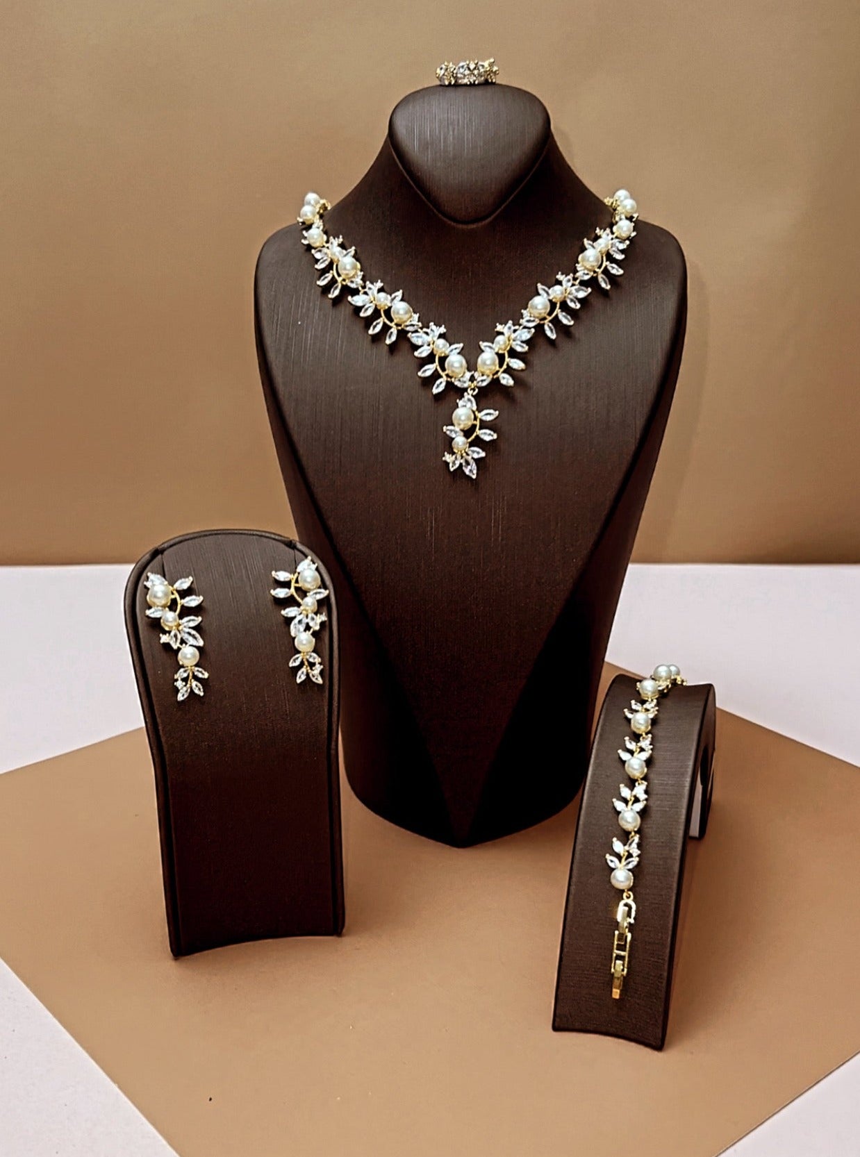 Rose Gold Halo Teardrop Bridal Earrings - Wedding Jewelry Set - Glitz And  Love
