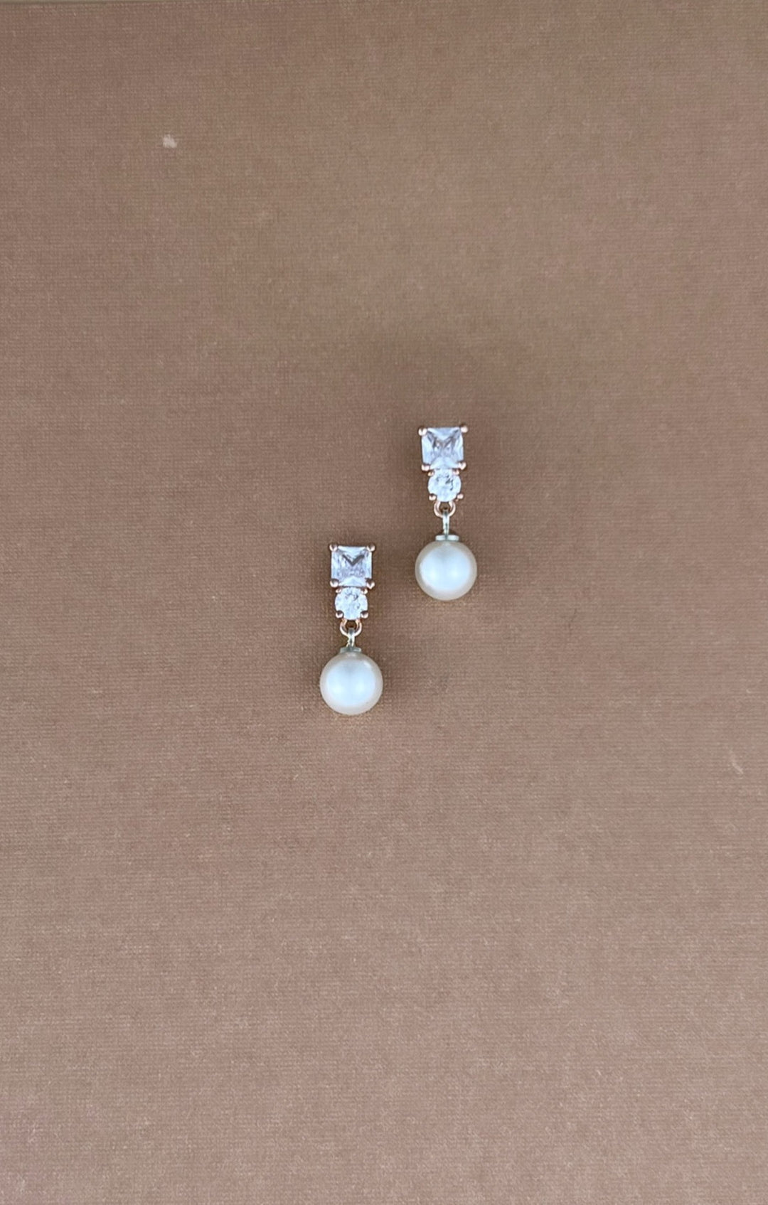 DARA Simulated Diamond and Pearl Earrings