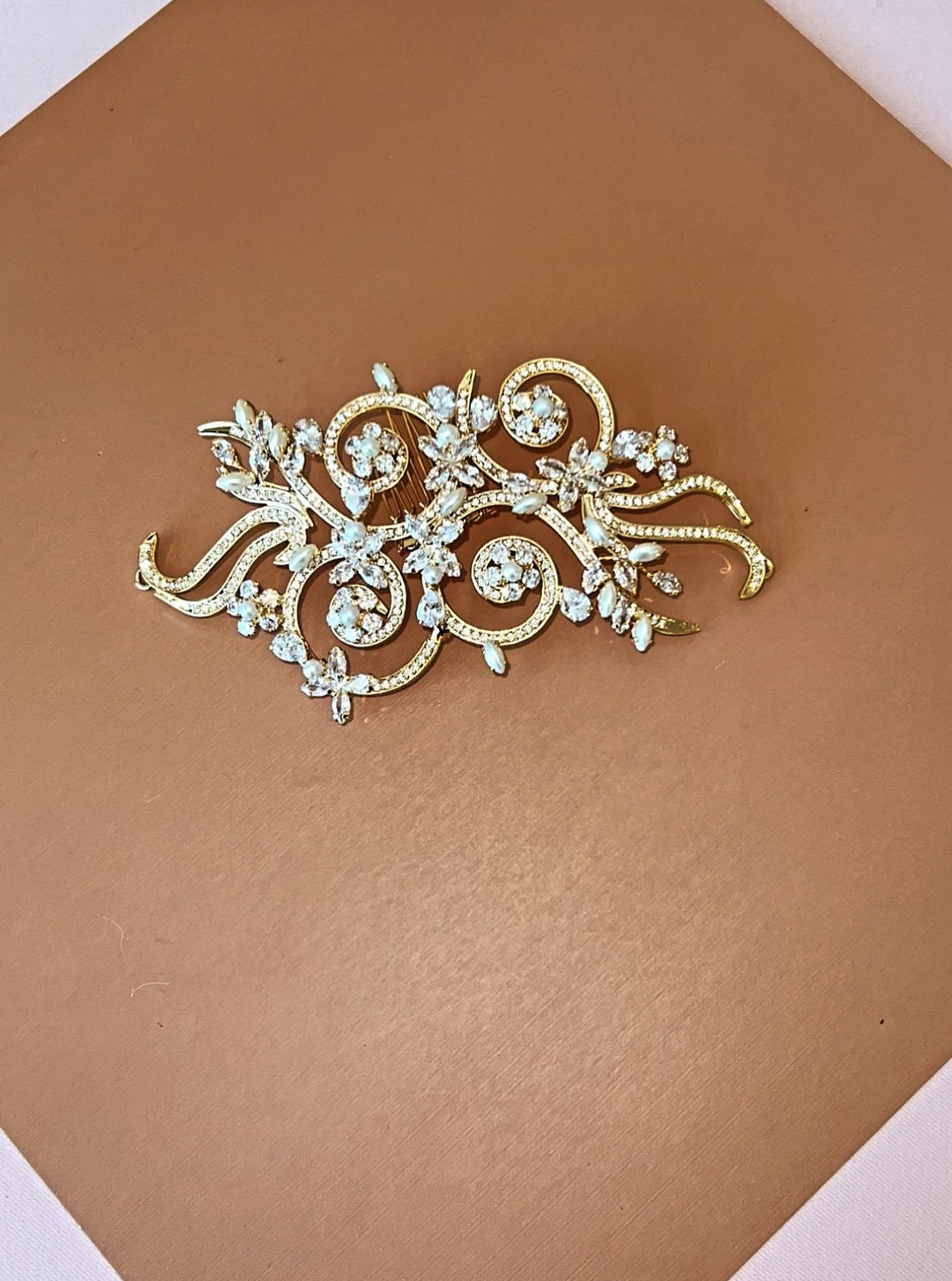 VIVIANA-PEARLS Swarovski Hair Comb with Pearls