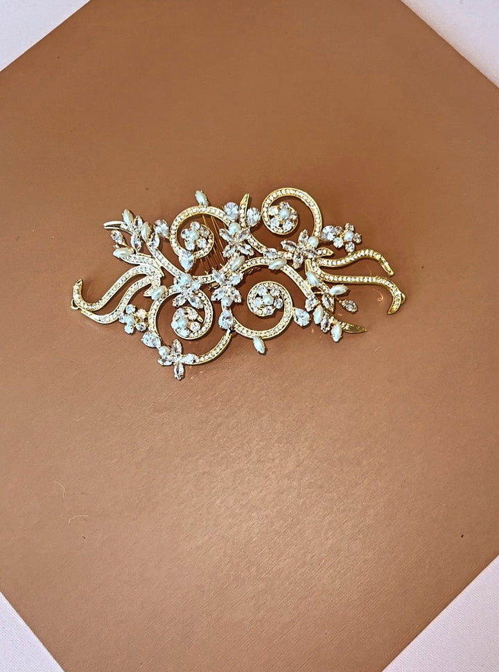 VIVIANA-PEARLS Swarovski Hair Comb with Pearls