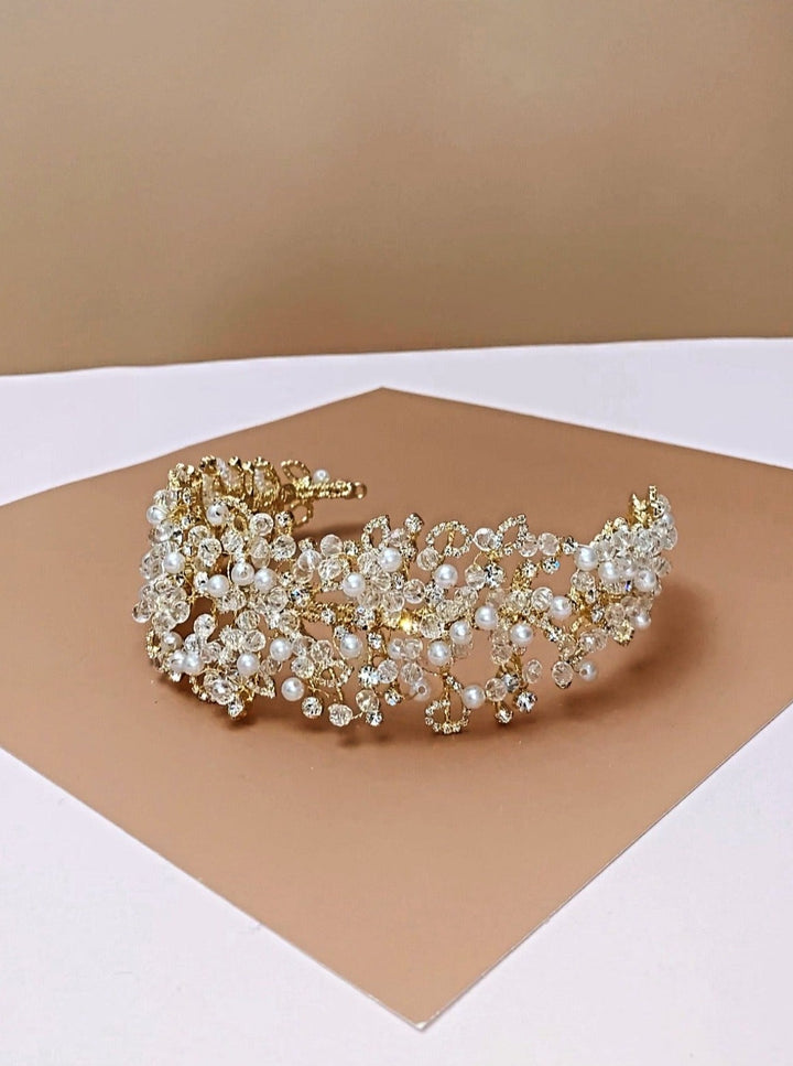 PEARL Wedding Headband, Swarovski & Pearls Headpiece