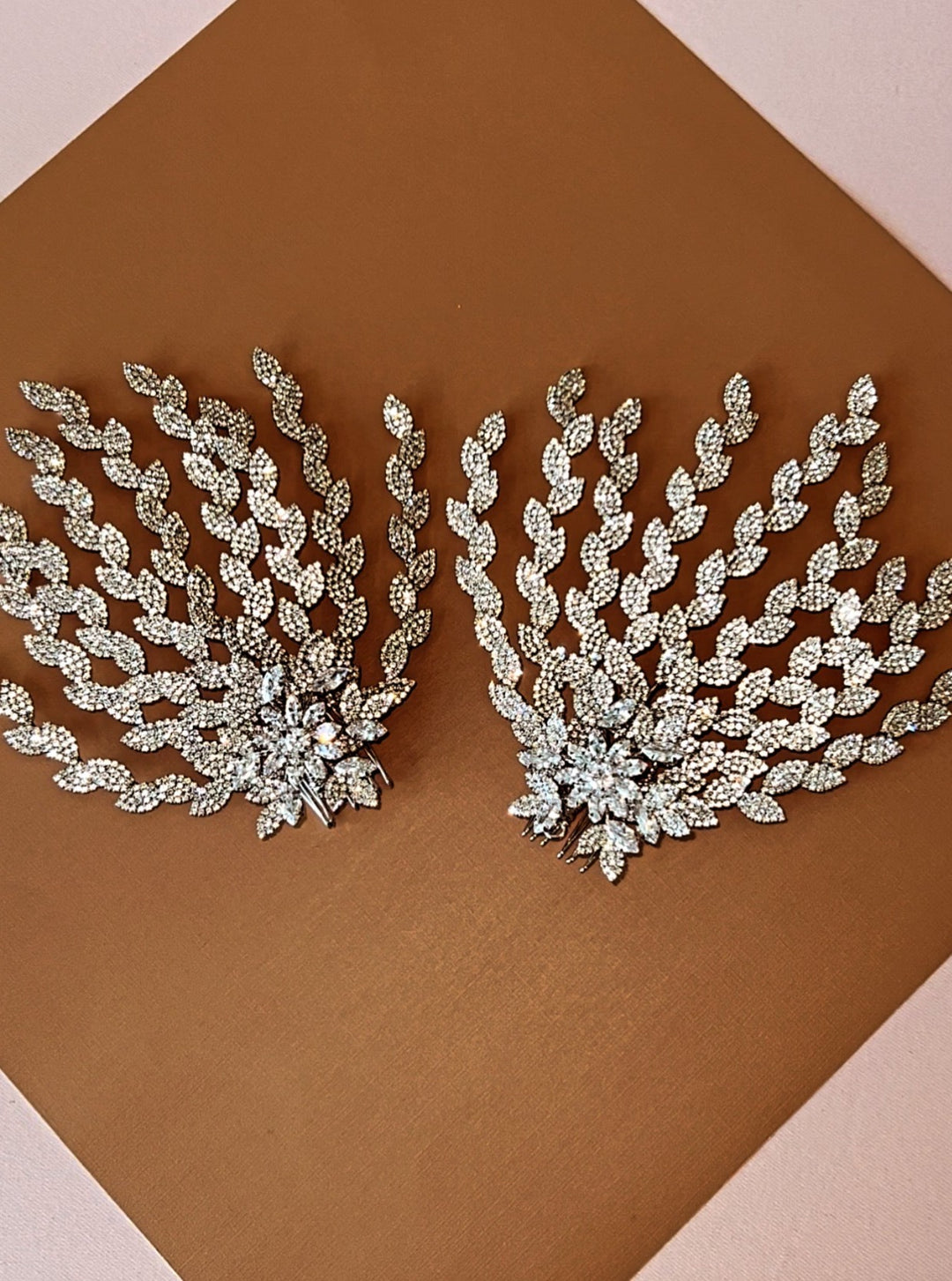 ANOUSHKA Swarovski Bridal Hair Comb, Swarovski Hair Wings (Final Sale)