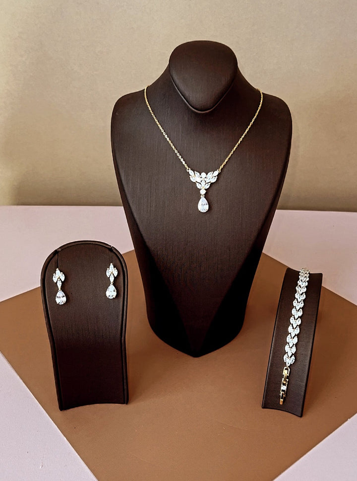 SIRA Swarovski Jewelry Set with Necklace, Bracelet, Drop Earrings *Final Sale*