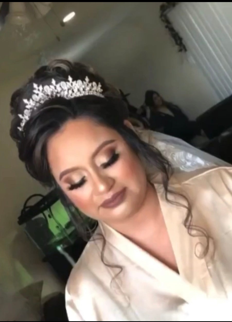 Ellee Real Bride Adorned with GEMNA Swarovski Luxurious Wedding Tiara 3D Luxury